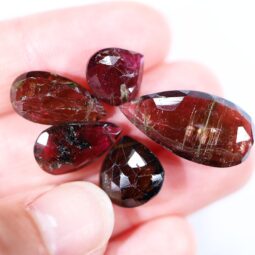 Natural Tourmaline Pear Faceted Crystal Stones Parcel 6pieces B789 | Crystal Factory