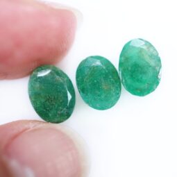 Emerald Faceted Oval Gemstones Parcel 3 pieces B796 | Crystal Factory