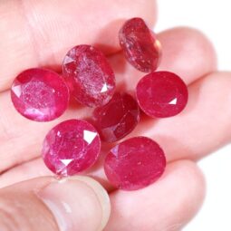 African Faceted Ruby Stones Parcel 7 pieces B807 | Crystal Factory