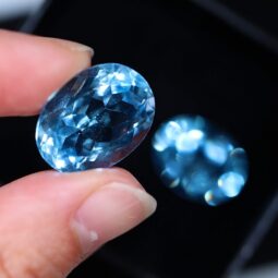 Blue Topaz Faceted Crystal Stones Parcel 2 pieces B795 | Crystal Factory