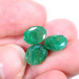 Emerald Faceted Oval Gemstones Parcel 3 pieces B796 | Crystal Factory