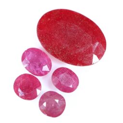 African Faceted Ruby Stones Parcel 5 pieces B800 | Crystal Factory