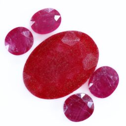 African Faceted Ruby Stones Parcel 5 pieces B801 | Crystal Factory