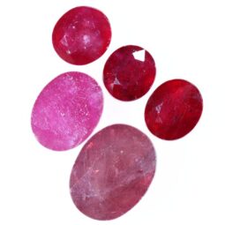 African Faceted Ruby Stones Parcel 5 pieces B802 | Crystal Factory