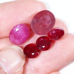 African Faceted Ruby Stones Parcel 5 pieces B802 | Crystal Factory