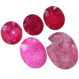 African Faceted Ruby Stones Parcel 5 pieces B802 | Crystal Factory