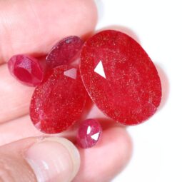 African Faceted Ruby Stones Parcel 5 pieces B803 | Crystal Factory