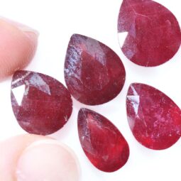 African Faceted Ruby Stones Parcel 5 pieces B832 | Crystal Factory
