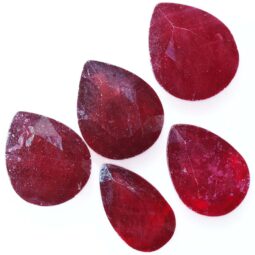 African Faceted Ruby Stones Parcel 5 pieces B832 | Crystal Factory