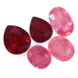 African Faceted Ruby Stones Parcel 5 pieces B833