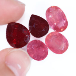African Faceted Ruby Stones Parcel 5 pieces B833 | Crystal Factory
