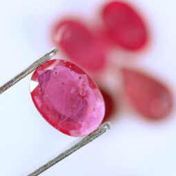 African Faceted Ruby Stones Parcel 5 pieces B836 | Crystal Factory