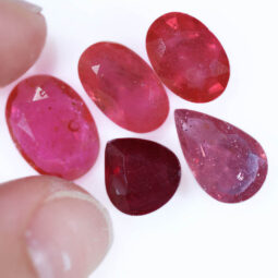 African Faceted Ruby Stones Parcel 5 pieces B836 | Crystal Factory