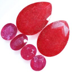 African Faceted Ruby Stones Parcel 6 pieces B805 | Crystal Factory