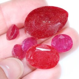 African Faceted Ruby Stones Parcel 6 pieces B808 | Crystal Factory