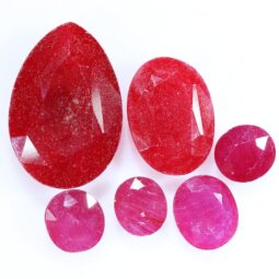 African Faceted Ruby Stones Parcel 6 pieces B808 | Crystal Factory