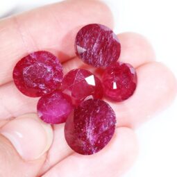 African Faceted Ruby Stones Parcel 6 pieces B809 | Crystal Factory