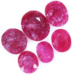 African Faceted Ruby Stones Parcel 6 pieces B809 | Crystal Factory
