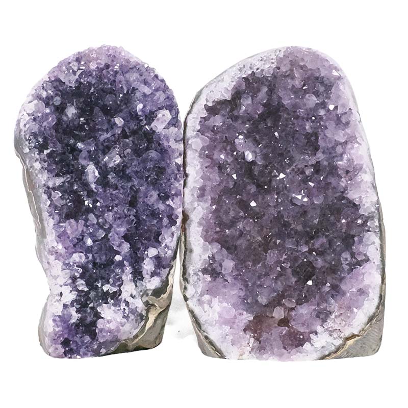 2.09kg Amethyst Polished Crystal Geode Specimen Set 2 Pieces X395 3 Amethyst Polished Crystal Mini Druze Specimen Set 2 Pieces X395 | Crystal Factory