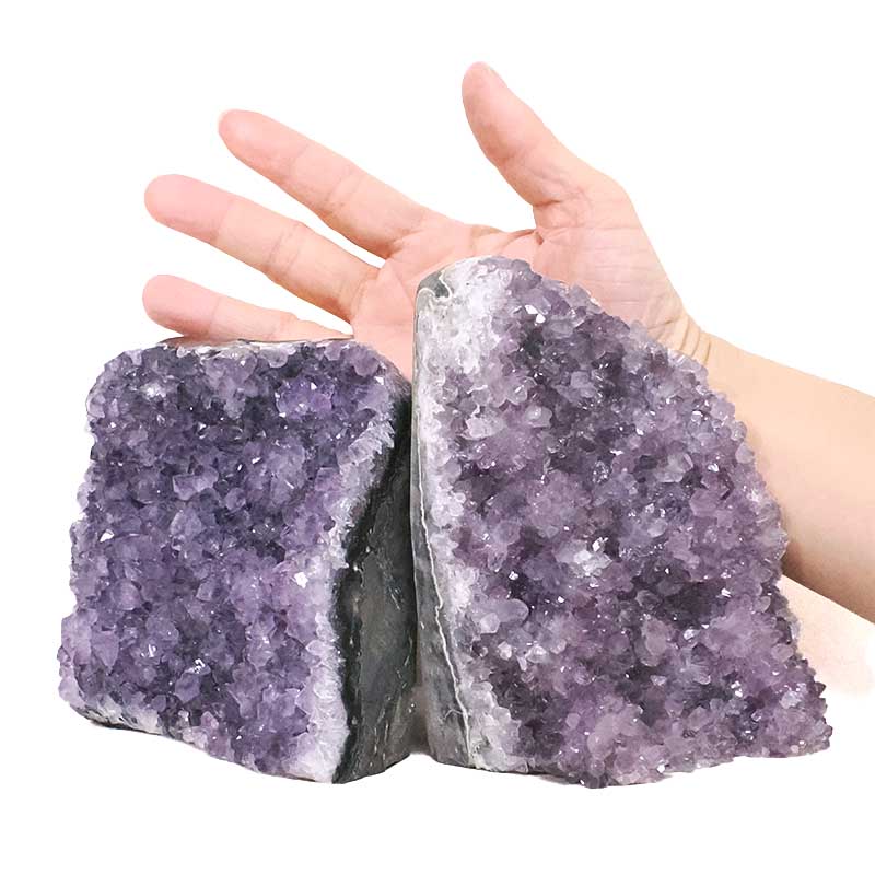 2.48kg Amethyst Polished Crystal Geode Specimen Set 2 Pieces X397 4 Amethyst Polished Crystal Mini Druze Specimen Set 2 Pieces X397 | Crystal Factory