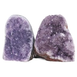 Amethyst Polished Crystal Geode Specimen Set 2 Pieces X407 | Crystal Factory