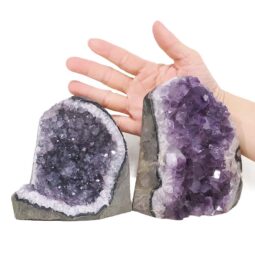 Amethyst Polished Crystal Geode Specimen Set 2 Pieces X408 | Crystal Factory
