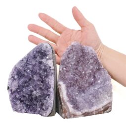 Amethyst Polished Crystal Geode Specimen Set 2 Pieces X409 | Crystal Factory