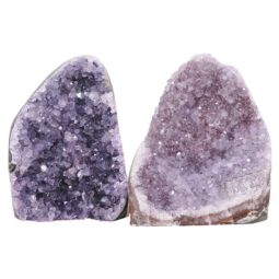Amethyst Polished Crystal Geode Specimen Set 2 Pieces X409 | Crystal Factory