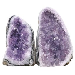 Amethyst Polished Crystal Geode Specimen Set 2 Pieces X411 | Crystal Factory