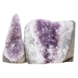 Amethyst Polished Crystal Geode Specimen Set 2 Pieces X412 | Crystal Factory