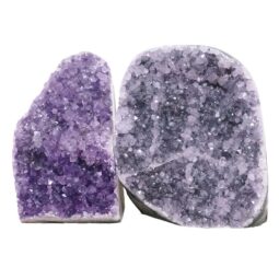 Amethyst Polished Crystal Geode Specimen Set 2 Pieces X419 | Crystal Factory