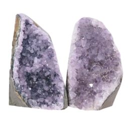 Amethyst Polished Crystal Geode Specimen Set 2 Pieces X421 | Crystal Factory