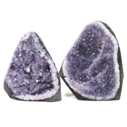 Amethyst Polished Crystal Geode Specimen Set 2 Pieces X423 | Crystal Factory