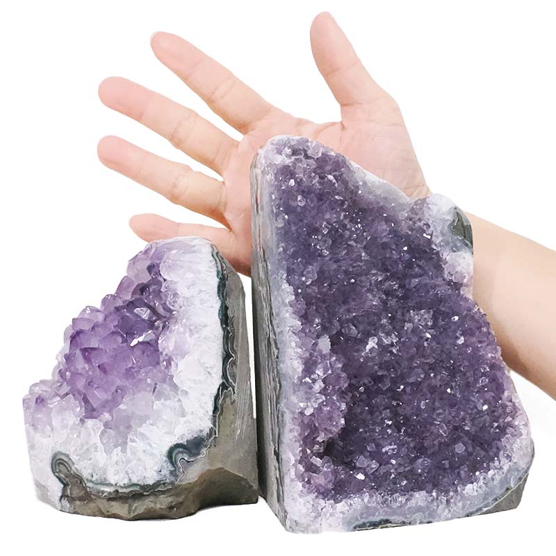 3.43kg Amethyst Polished Crystal Geode Specimen Set 2 Pieces X424 4 Amethyst Polished Crystal Geode Specimen Set 2 Pieces X424 | Crystal Factory