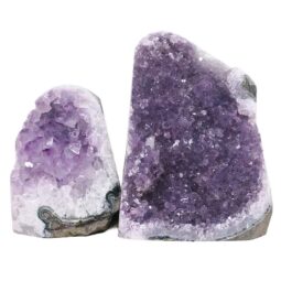Amethyst Polished Crystal Geode Specimen Set 2 Pieces X424 | Crystal Factory