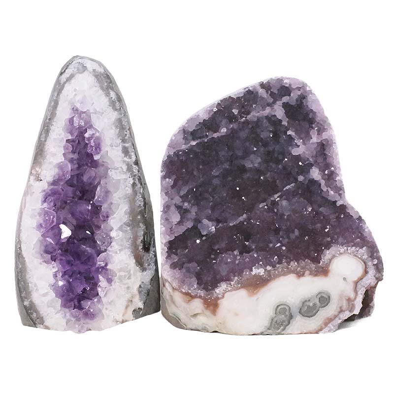 2.84kg Amethyst Polished Crystal Geode Specimen Set 2 Pieces X425 3 Amethyst Polished Crystal Geode Specimen Set 2 Pieces X425 | Crystal Factory
