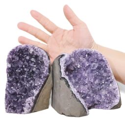 Amethyst Polished Crystal Geode Specimen Set 2 Pieces X426 | Crystal Factory