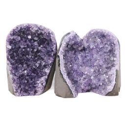Amethyst Polished Crystal Geode Specimen Set 2 Pieces X426 | Crystal Factory