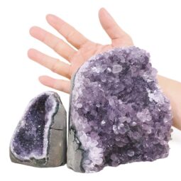 Amethyst Polished Crystal Geode Specimen Set 2 Pieces X427 | Crystal Factory