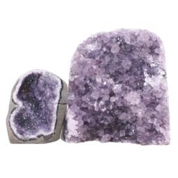 Amethyst Polished Crystal Geode Specimen Set 2 Pieces X427 | Crystal Factory