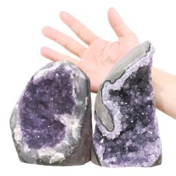 Amethyst Polished Crystal Geode Specimen Set 2 Pieces X428 | Crystal Factory