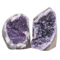 Amethyst Polished Crystal Geode Specimen Set 2 Pieces X428 | Crystal Factory