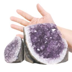 Amethyst Polished Crystal Geode Specimen Set 2 Pieces X429 | Crystal Factory