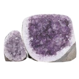 Amethyst Polished Crystal Geode Specimen Set 2 Pieces X429 | Crystal Factory