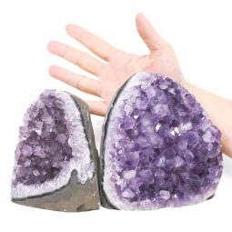 Amethyst Polished Crystal Geode Specimen Set 2 Pieces X430 | Crystal Factory