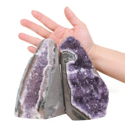 Amethyst Polished Crystal Geode Specimen Set 2 Pieces X439 | Crystal Factory