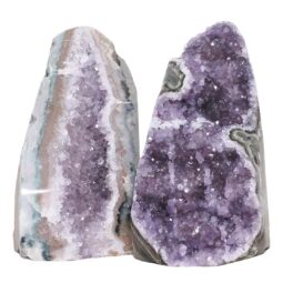 Amethyst Polished Crystal Geode Specimen Set 2 Pieces X439 | Crystal Factory