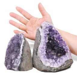 Amethyst Polished Crystal Geode Specimen Set 2 Pieces X440 | Crystal Factory