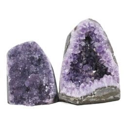 Amethyst Polished Crystal Geode Specimen Set 2 Pieces X440 | Crystal Factory