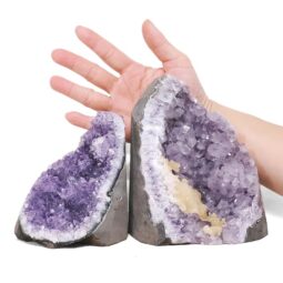 Amethyst Polished Crystal Geode Specimen Set 2 Pieces X441 | Crystal Factory